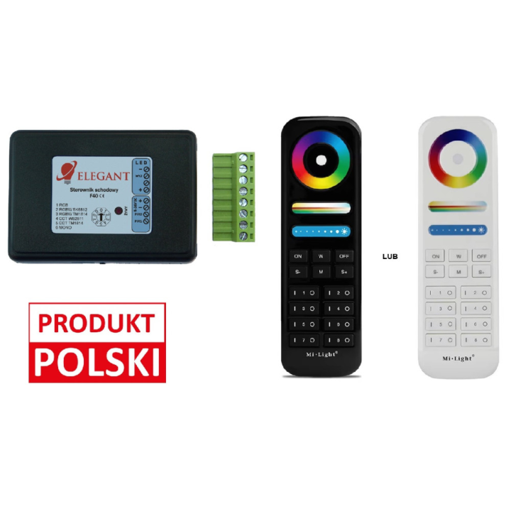 F40 Staircase Controller &ndash; for LED RGB RGBW CCT, and MONO; Polish-made