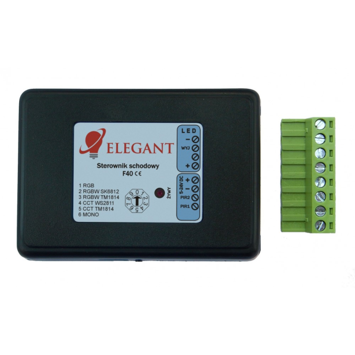 F40 Staircase Controller &ndash; for LED RGB RGBW CCT, and MONO; Polish-made