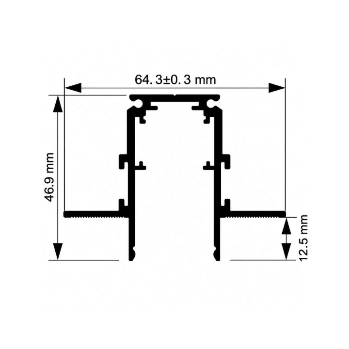 SLED MULTILINE trimless recessed magnetic track 12,5mm white, black