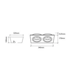 BPM Aluminio Plata 3051-2xQR111 12V