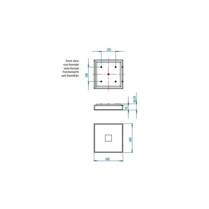 Astro MASHIKO 400 SQUARE kwadratowy plafon 40cm chrom, brąz IP44