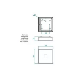 ASTRO Mashiko Classic 300 kwadratowy plafon IP44 30cmx30cm chrom, brąz