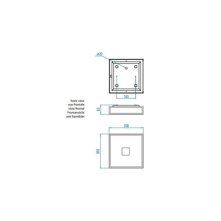 ASTRO Mashiko Classic 300 square ceiling IP44 30cmx30cm chrome, bronze