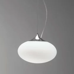 Lampa wisząca ASTRO Zeppo 300 1176002 chrom i biały szklany klosz