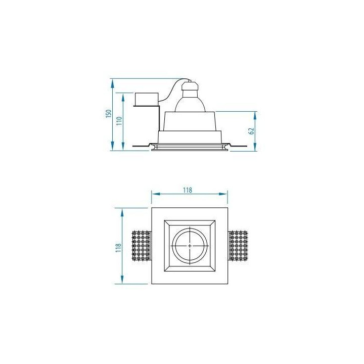 Oprawa podtynkowa 230V gipsowa ASTRO Blanco Square 1253002
