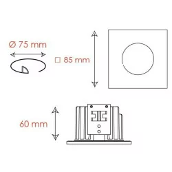  BPM SU 3150 IP65 LED white black alu silver 7W 