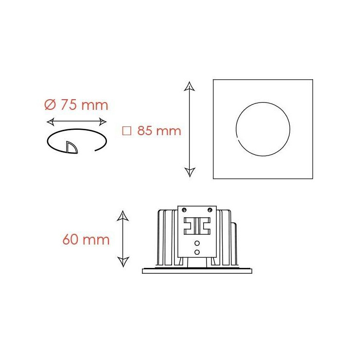  BPM SU 3150 IP65 LED white black alu silver 7W 