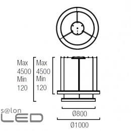 LEDS-C4 Spin lampa wisząca 3x4W 100cm biała