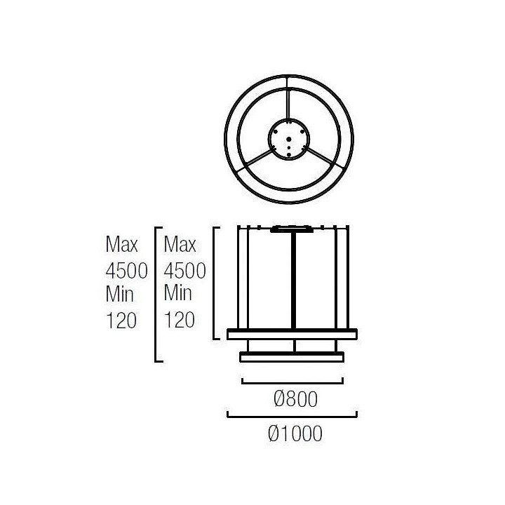 LEDS-C4 Spin lampa wisząca 3x4W 100cm biała