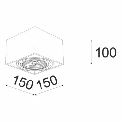 CLEONI Tuz T019C4Sd ceiling lamp alu, black, white AR111