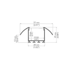 Profil architektoniczny LESTO do wbudowania w płytę G-K 2m