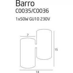 MAXlight Barro C0035, C0036 oprawa sufitowa biała, czarna