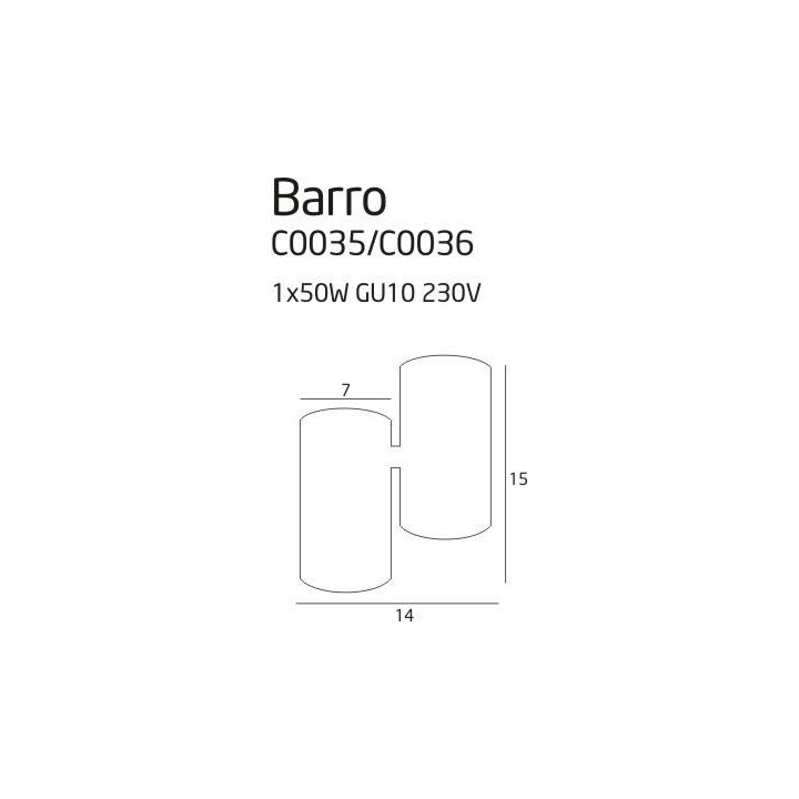 MAXlight Barro C0035, C0036 oprawa sufitowa biała, czarna