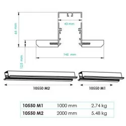 CONTINUOUS LINEAR RECESSED STRUCTURE MENORCA LED