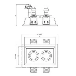 ASTRO Blanco Adjustable Twin 1253006 podwójna oprawa wpuszczana z gipsu