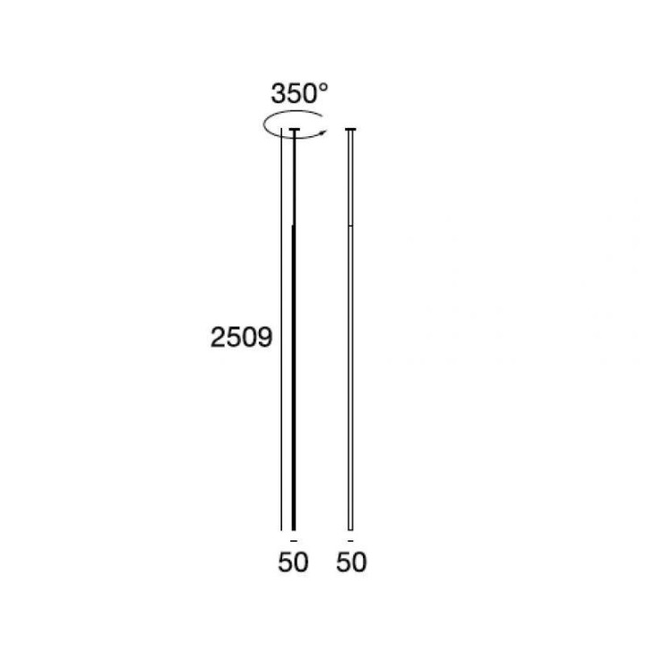 STILNOVO XILEMA 7773, 7774 LED pendant lamp 25W white, aluminum 3000K