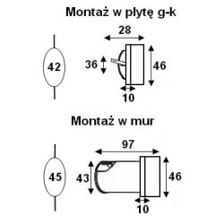 Lampka schodowa LED ELKIM LESEL 008B