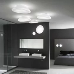 STILNOVO DYNAMIC 7785, 7786, 7787 LED ceiling, wall IP44, white glass