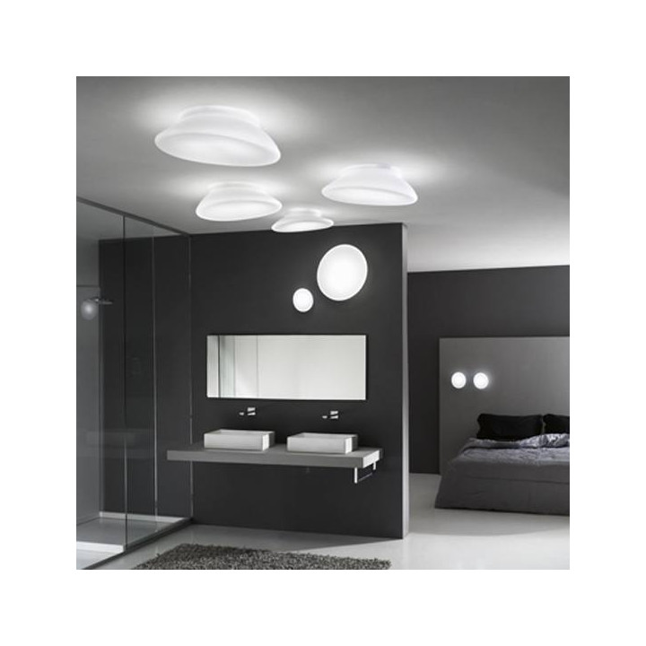 STILNOVO DYNAMIC 7785, 7786, 7787 LED ceiling, wall IP44, white glass