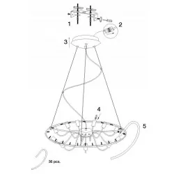 Lampa wisząca SCHULLER ARIADNA 12L szampan, chrom