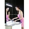 Modern mirror with LED backlighting.