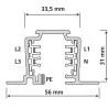 3-circuit lighting track recessed alu, white, black