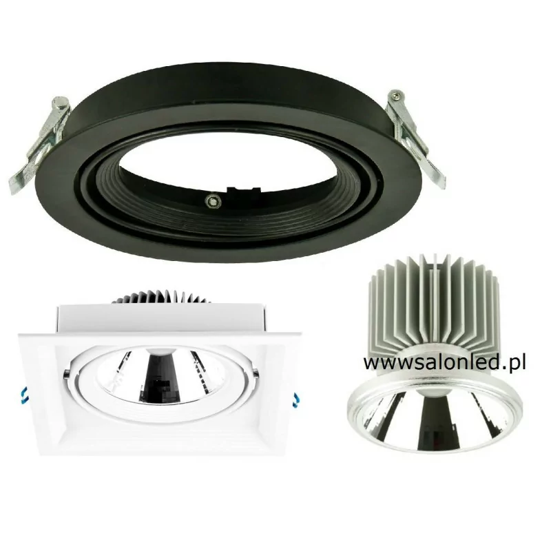 Downlight LED COB 25W white, black