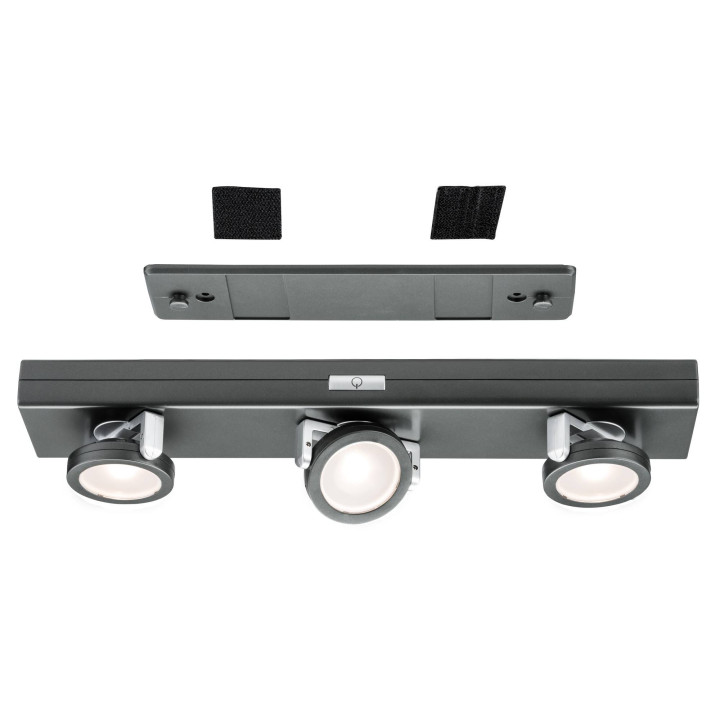 Paulmann Rotate LED listwa ściemnialna antracyt chrom mat 6x1,5V AAA plastik