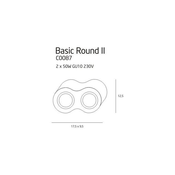 MAXlight BASIC ROUND II Plafon GU10 C0085, C0086, C0087 biały, czarny, aluminium