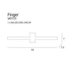 MAXlight LED lamp FINGER W0155, W0156, 4W or 6W, 230V IP54