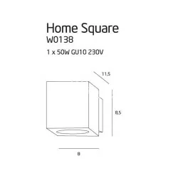 MAXlight Kinkiet HOME SQURE W0083, W0082, W0138, GU10 biały, czarny, aluminium