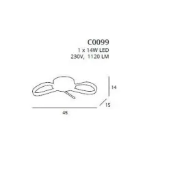 MAXlight celing lamp INFINITY C0099 LED 1x14W chrome