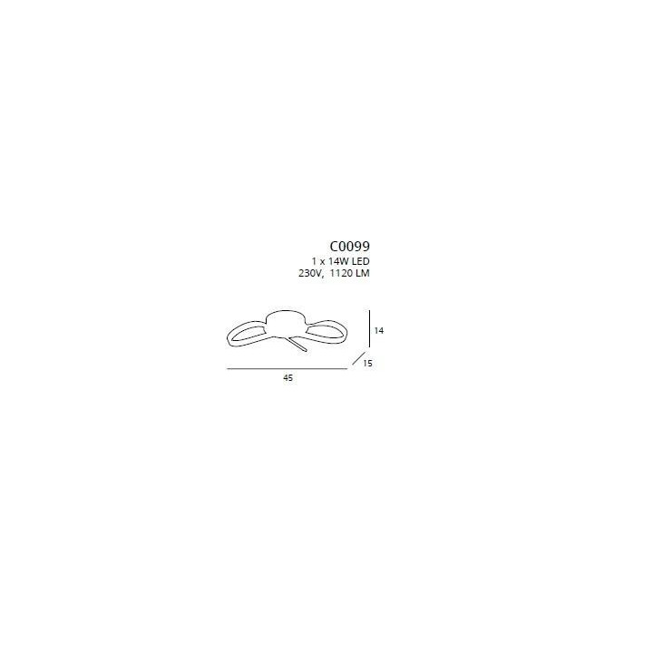 MAXlight celing lamp INFINITY C0099 LED 1x14W chrome