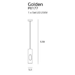 Hanging lamp GOLDEN LED 1x5W P0176 / P0177 black or white