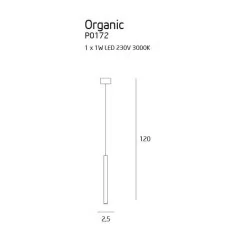 Maxlight ORGANIC LED 1x1W P0171, P0172 miedź, chrom