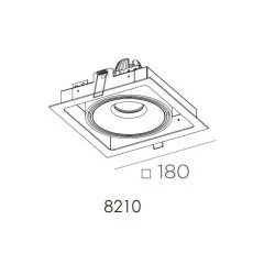 BPM GRAN CUBE 8210 12V 16,3W square white, alu downlight