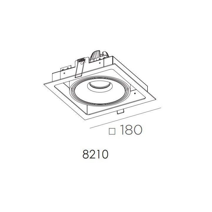 BPM GRAN CUBE 8210 12V 16,3W square white, alu downlight