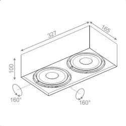 AQFORM SQUARES mini 111x2 QRLED natynkowy 40202