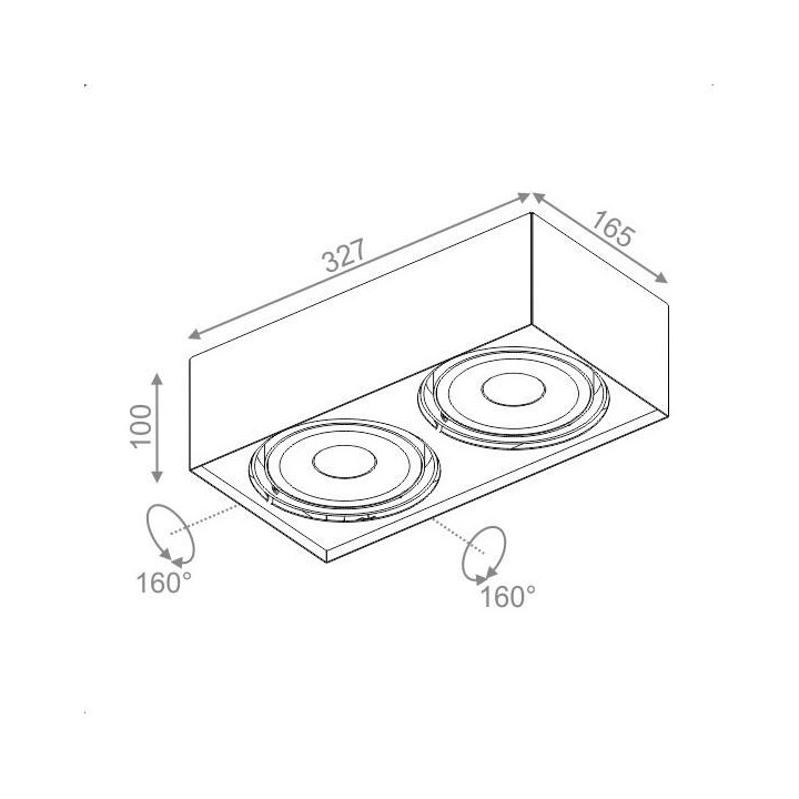 AQFORM SQUARES mini 111x2 QRLED natynkowy 40202