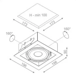 AQFORM SQUARES 111x1 QRLED recessed 30104