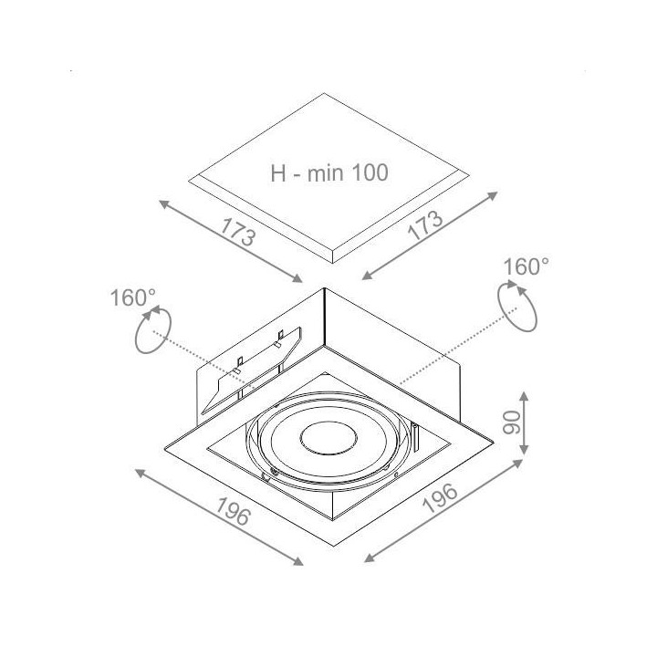 AQFORM SQUARES 111x1 QRLED recessed 30104