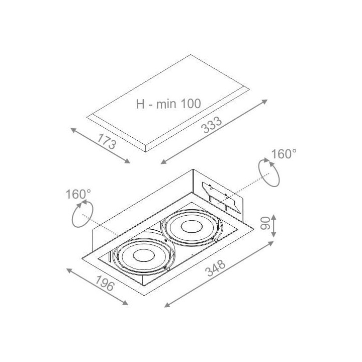 AQUAFORM SQUARES 111x1 QRLED recessed 30113, 30114