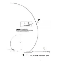 SCHULLER TRAZO 825306 lampa podłogowa LED 20W 4000K