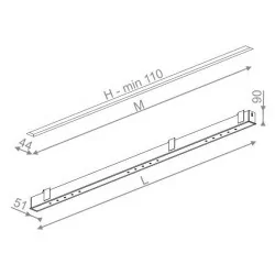 AQFORM LENS LINE section recessed 96cm, 149cm, 202cm