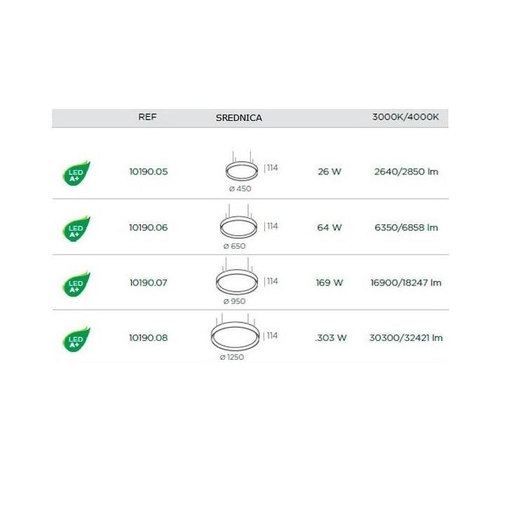 BPM FLORIDA 10190 lampa wisząca LED 45cm-125cm