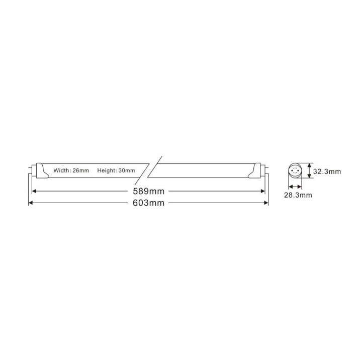 Świetl&oacute;wka T8 150LED SMD Aluminium Biała Ciepła 60cm 9W