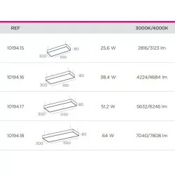 BPM ALABAMA S-light SQUARE 10194 prostokąt LED 65cm-155cm