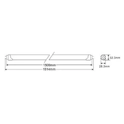 LED fluorescent lamp T8 360LED SMD Aluminum Warm white 150cm 23W