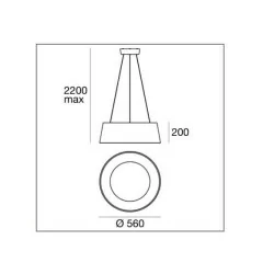 STILNOVO OXYGEN 8089, 8090, 8091, 8092 lampa wisząca LED 36W 56cm DALI