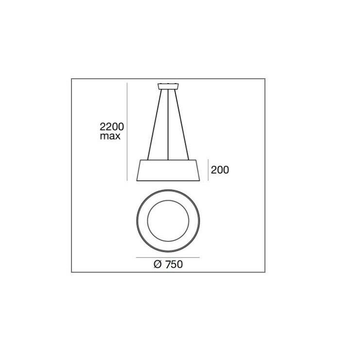 STILNOVO OXYGEN 8093, 8094, 8095, 8096 lampa wisząca LED DALI 50W 75cm